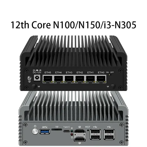 CWWK ChangWang CWWK 6 LAN Firewall Appliance 2.5G Router 12th Gen Intel i3-N305/N150/N100 DDR5 2*NVMe 2*SATA3.0 Fanless Mini PC ESXi Proxmox Host